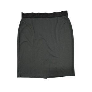 Miss Tina Skirt  Black Wide Waistband Straight Knee Length Women's Size XL (16-1